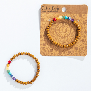 Bracelet - Chakra Stone and Wood Bracelet
