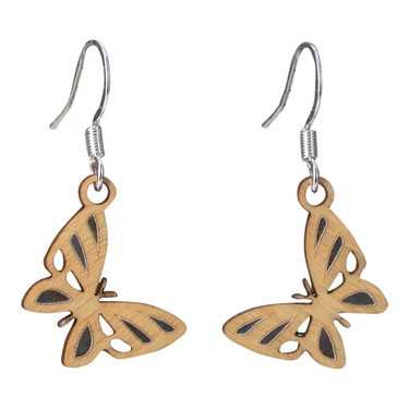 Earrings - Butterfly Twig Earrings with Foil Accent