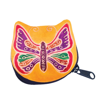 Coin Purse Leather Butterfly Coin Purse