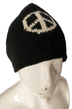 Beanie - Knit Peace Sign Assort Colors