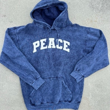 Sweatshirt, Navy Minimal Wash Peace Sign