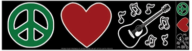 Bumper Sticker -  Peace Love Music Sticker