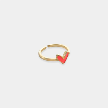 Ring - Enamel Heart Ring Orange