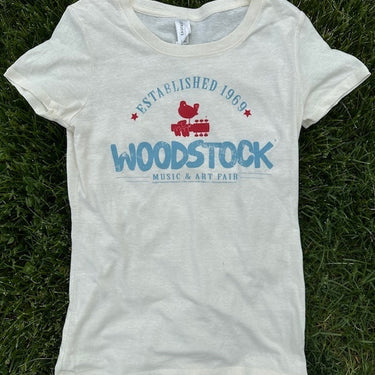 T-shirt:: Ladies Woodstock Est. 1969 Cream