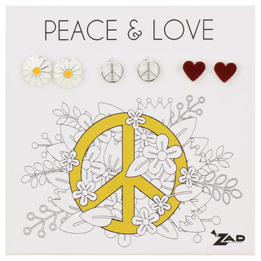 Earrings - Peace & Love Post Earrings Set