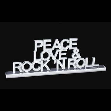 Peace Love & Rock & Roll Silver Desk Accessory