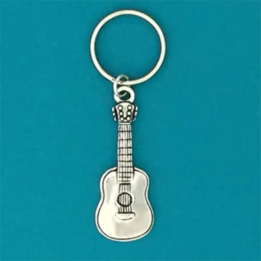 Keychain - Sterling Silver Guitar