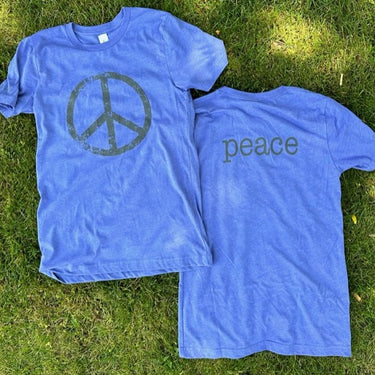 T-Shirt: BW Peace Sign, Htr Autumn