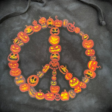 Sweatshirt, Halloween, Pumpkin Peace Sign