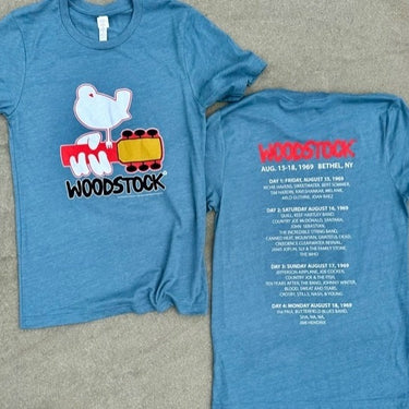 T-Shirt, Adult Woodstock Concert Line Up, 2023 Htr Slate