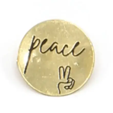 Pin- Brass Peace Pin