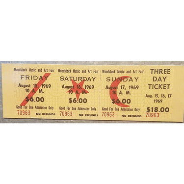 Magnet - Woodstock 50th 3 day ticket mag