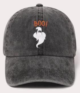 Cap: Black Boo Halloween Cap