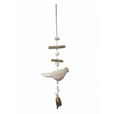 Wind Chime: Large Carved Dove with Bell, WY132