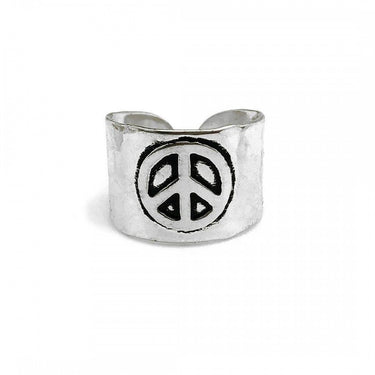 Ring - Silver Plated Peace Cuff Ring